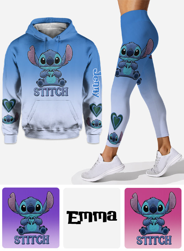 Personalized Stitch Hoodie and Leggings Set for Family Gift