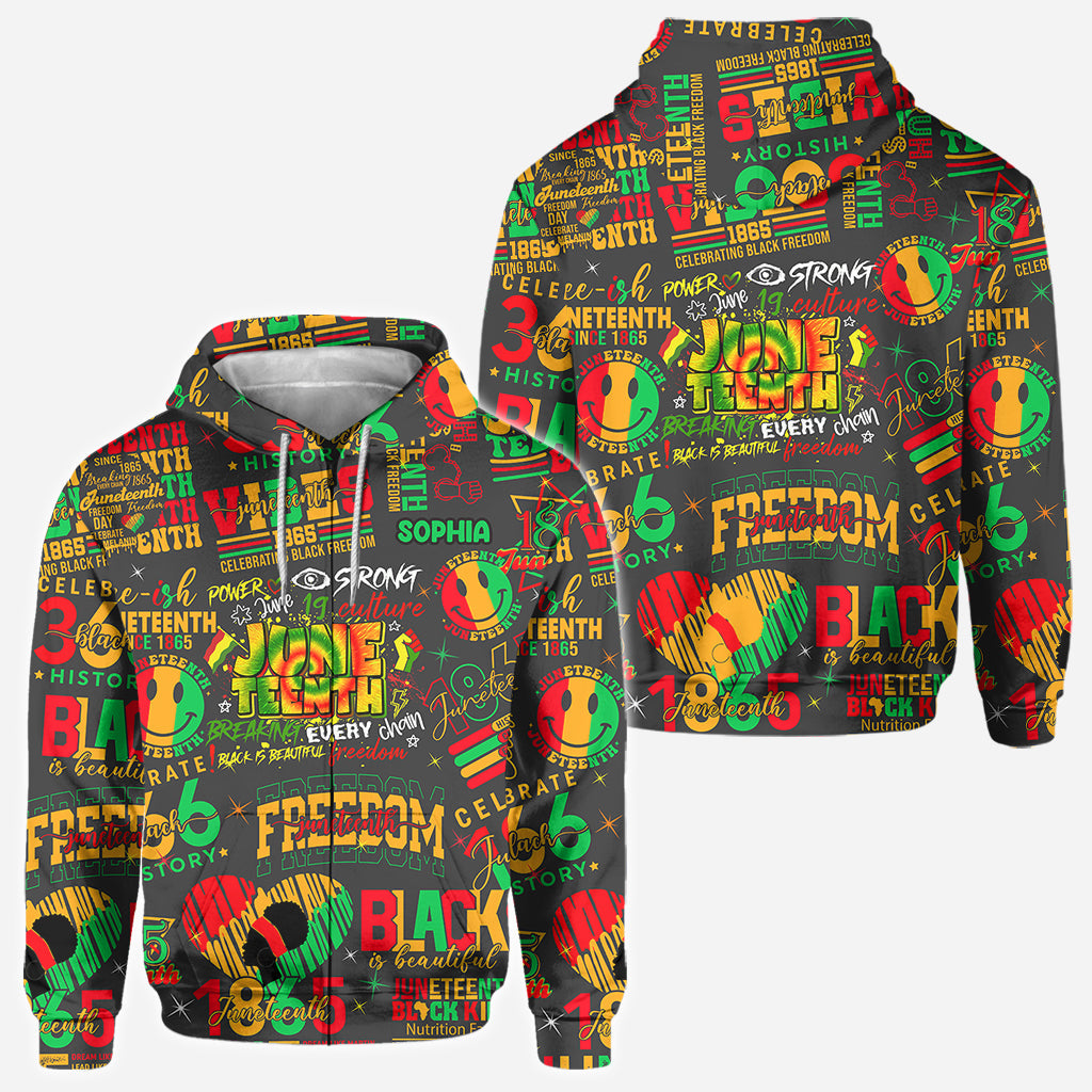 Personalized Juneteenth All-Over Shirt Custom Design for Dad