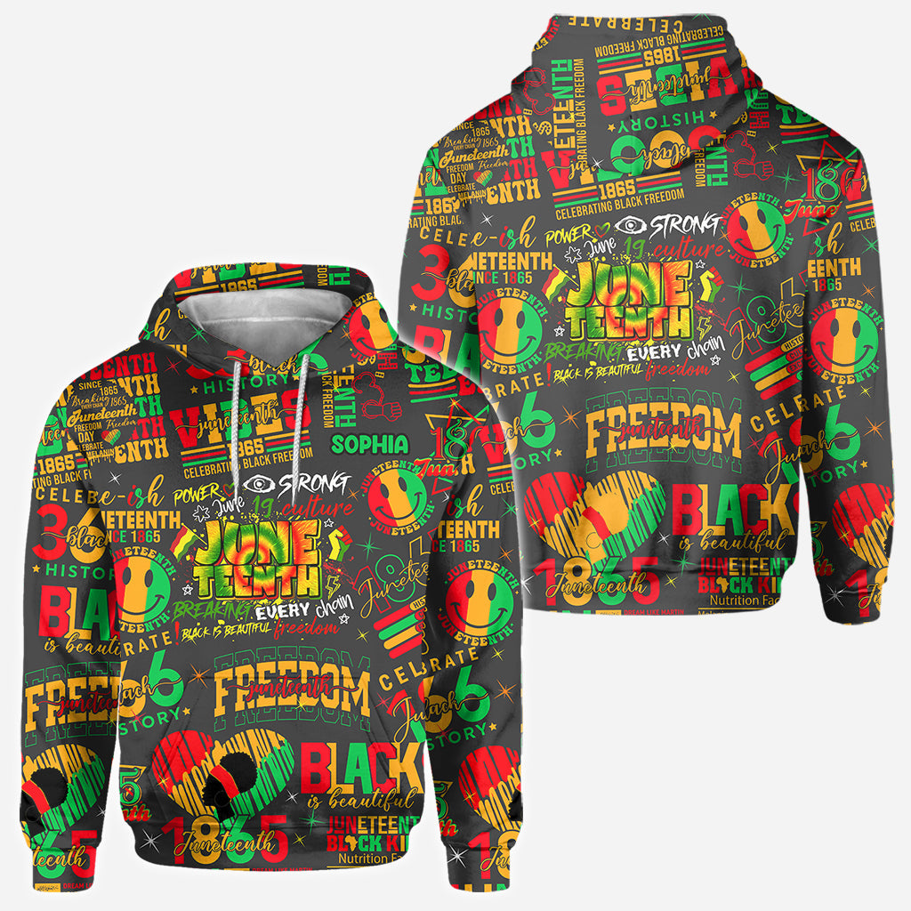 Personalized Juneteenth All-Over Shirt Custom Design for Dad