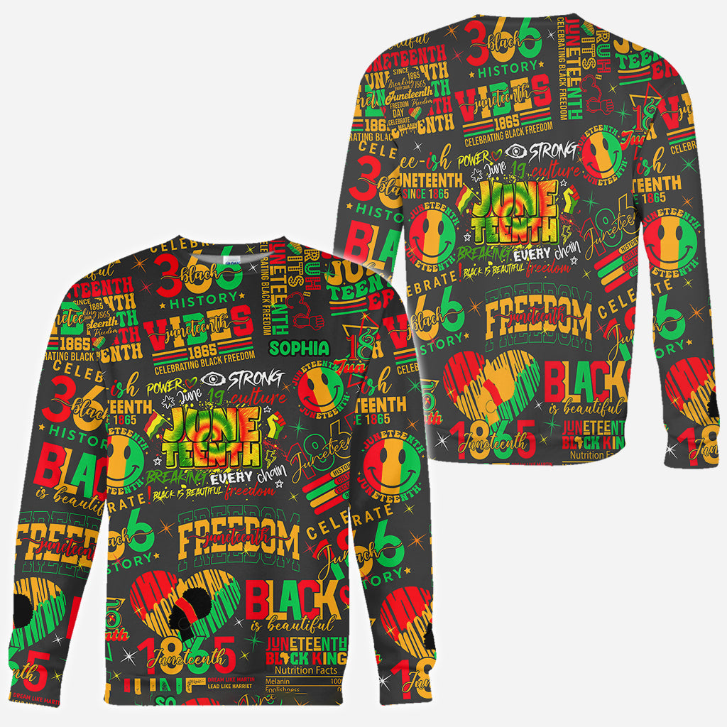 Personalized Juneteenth All-Over Shirt Custom Design for Dad