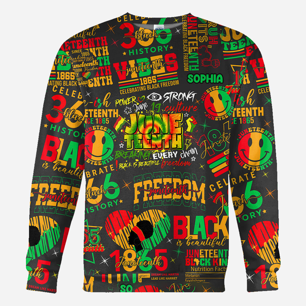 Personalized Juneteenth All-Over Shirt Custom Design for Dad