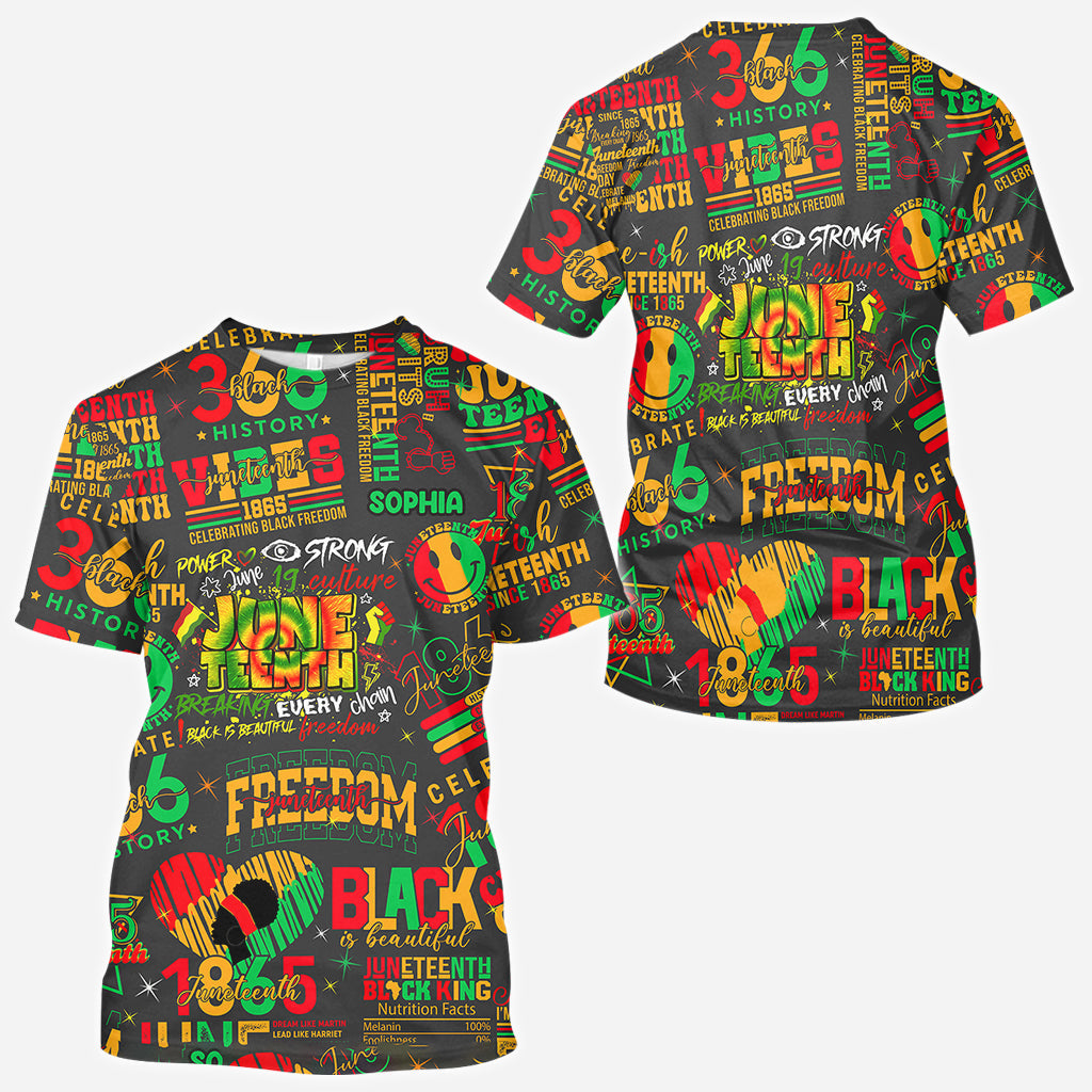 Personalized Juneteenth All-Over Shirt Custom Design for Dad