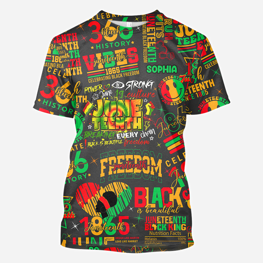 Personalized Juneteenth All-Over Shirt Custom Design for Dad