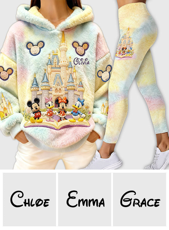 Personalized Disney Castle Hoodie and Leggings Set | Custom Name Gift for Kids