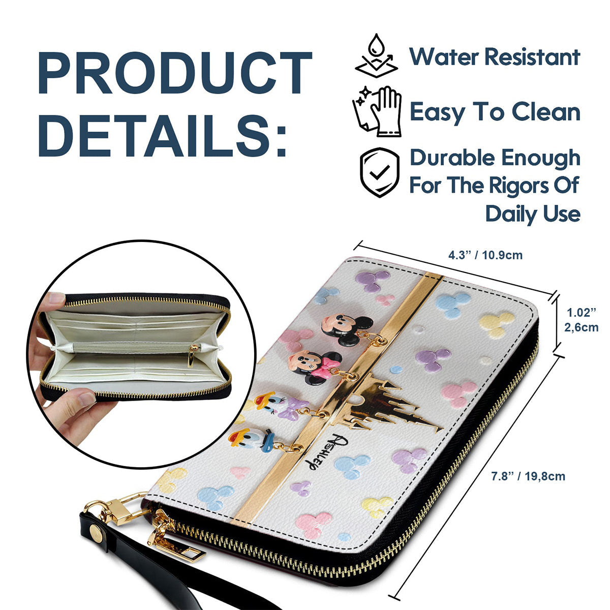 Personalized Mouse Leather Handbag & Long Wallet Gift for Her