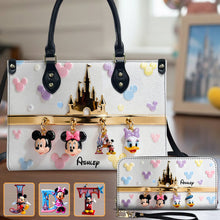 Load image into Gallery viewer, Personalized Mouse Leather Handbag &amp; Long Wallet Gift for Her
