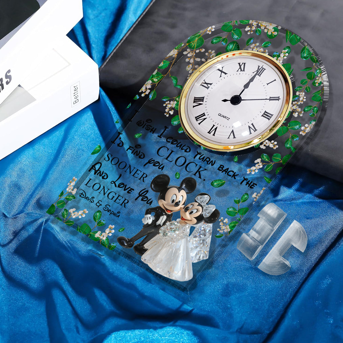 Personalized Acrylic Clock Plaque with Custom Names for Couples