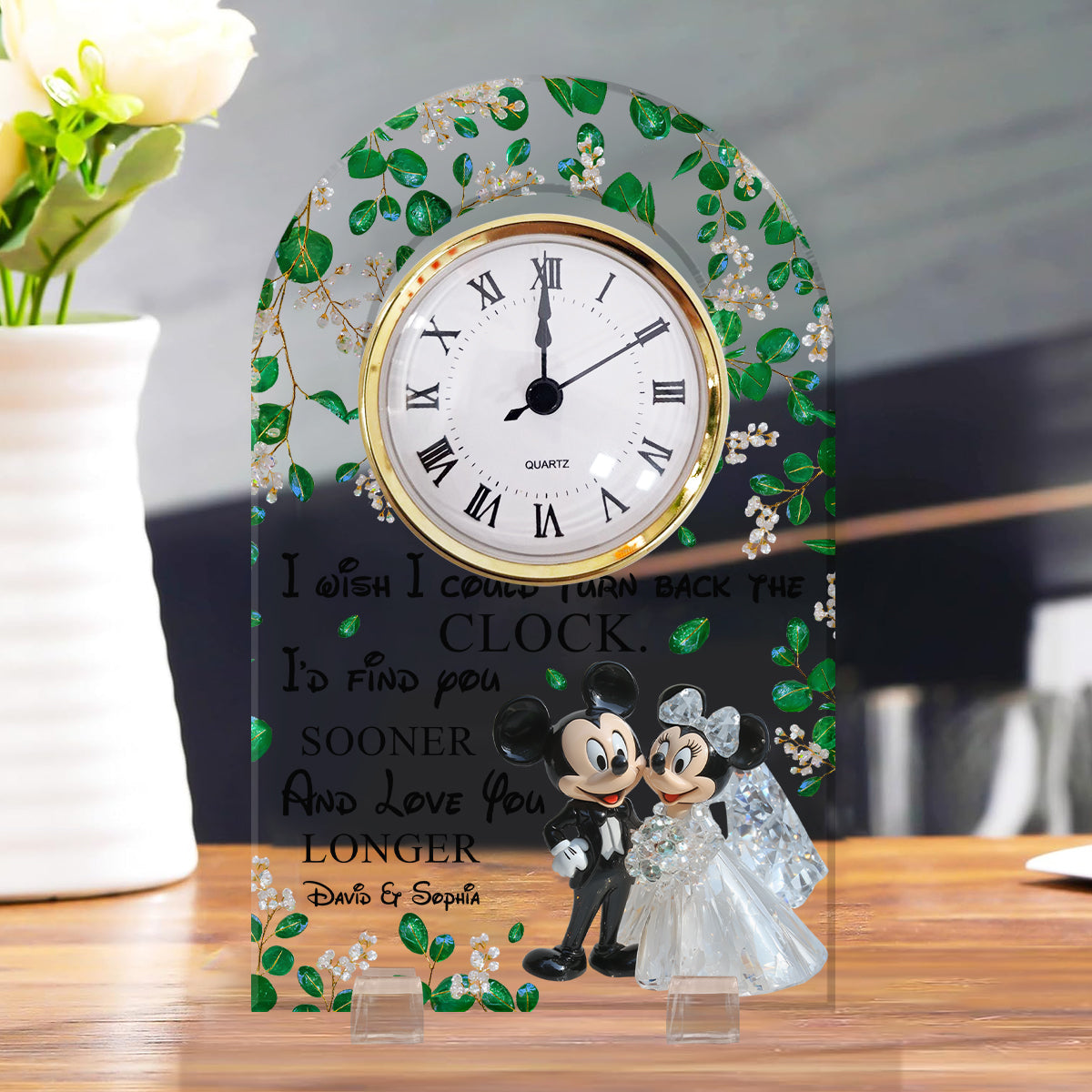 Personalized Acrylic Clock Plaque with Custom Names for Couples