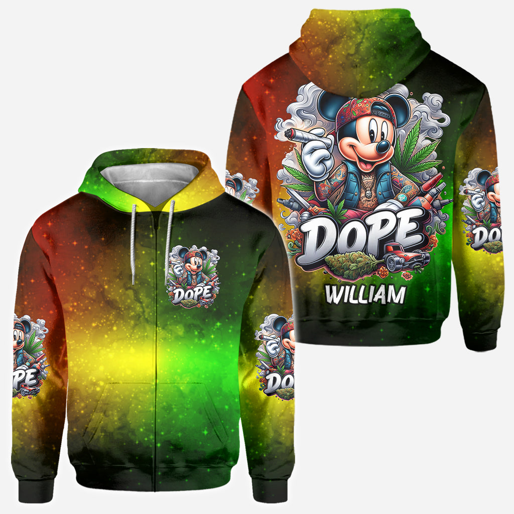 Personalized All Over Shirt with Weed Design Custom Name Gift