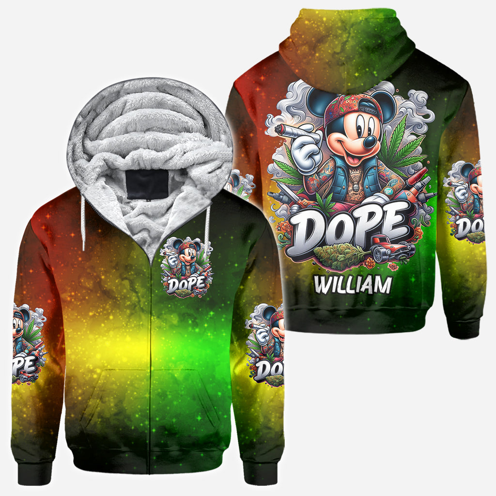 Personalized All Over Shirt with Weed Design Custom Name Gift