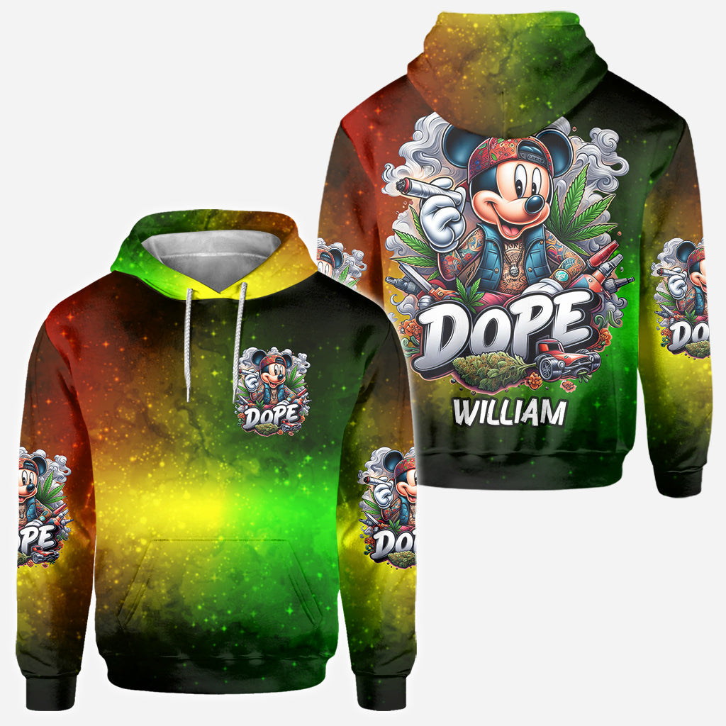 Personalized All Over Shirt with Weed Design Custom Name Gift