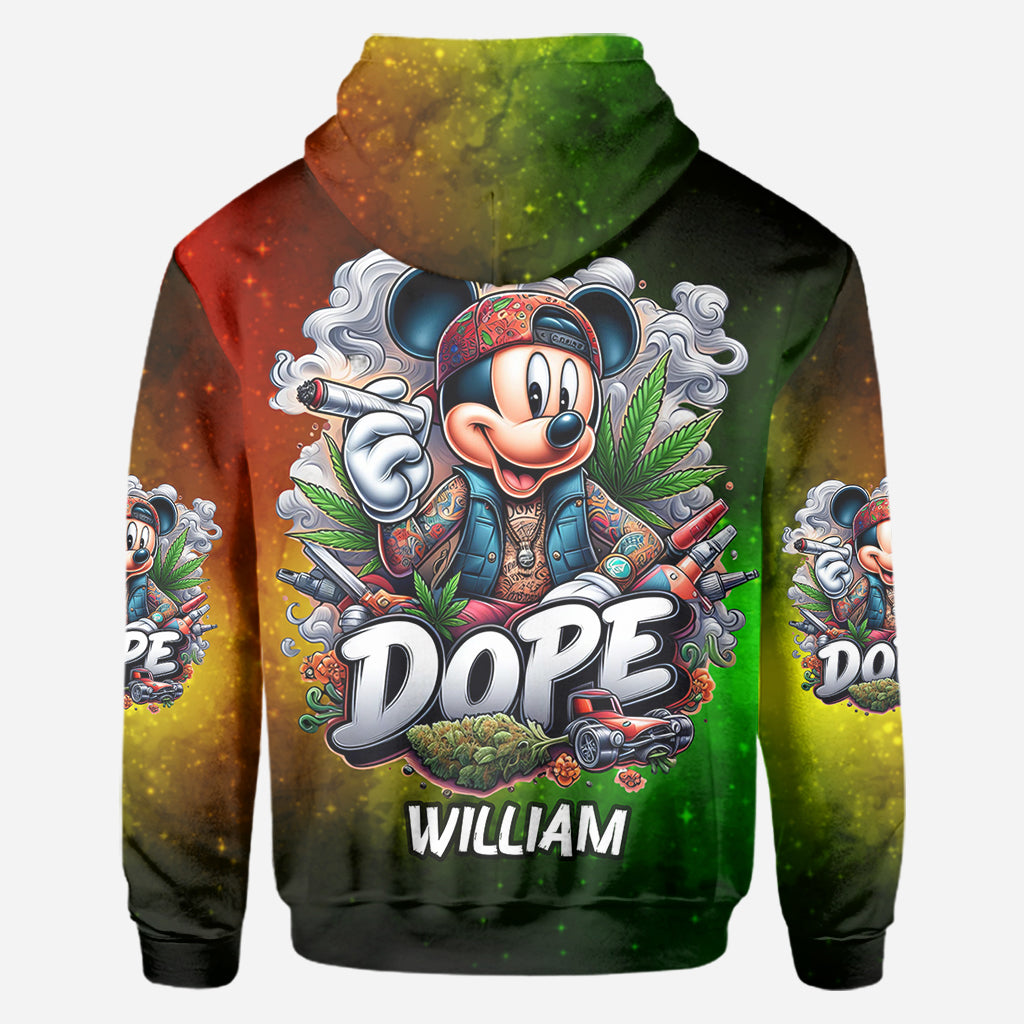 Personalized All Over Shirt with Weed Design Custom Name Gift