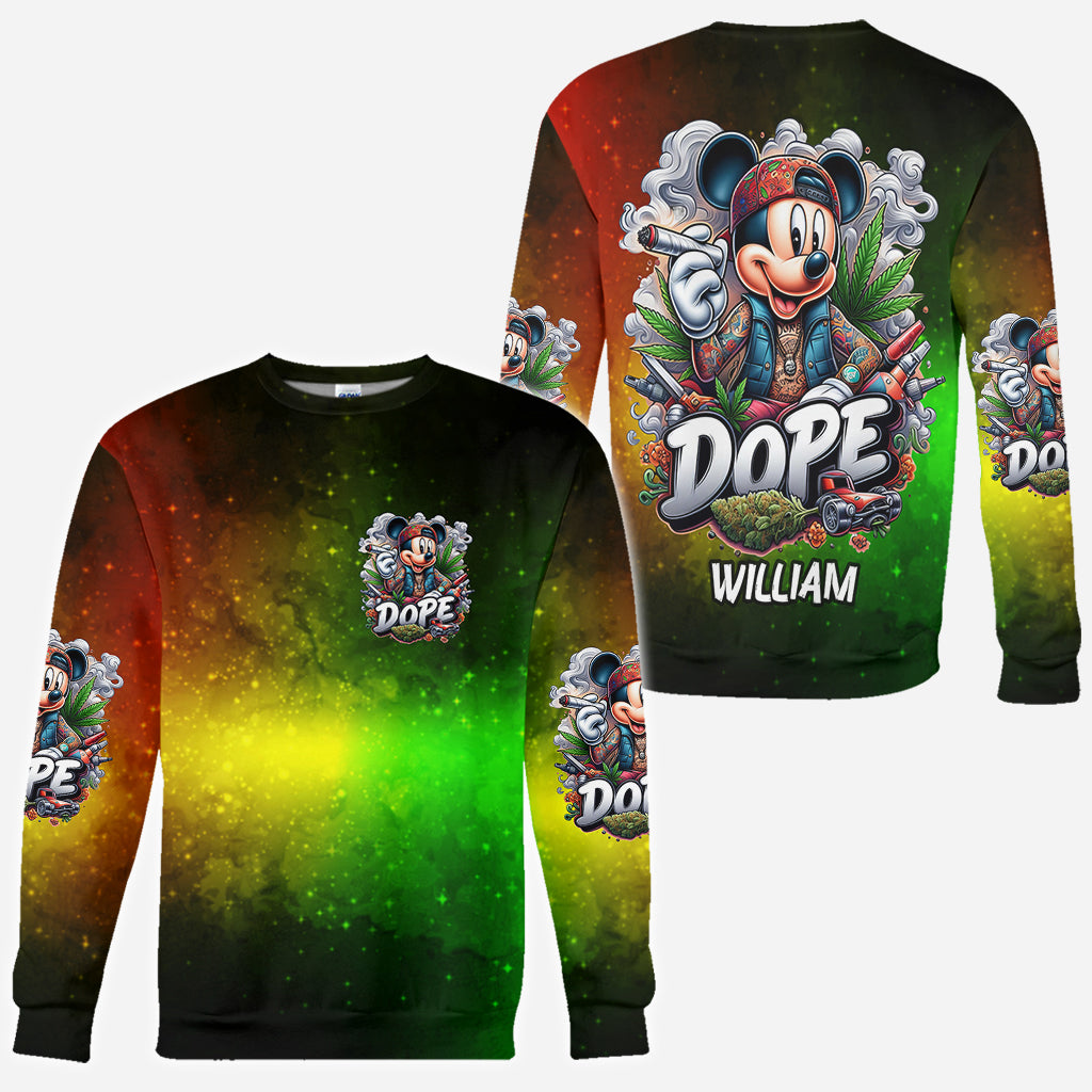 Personalized All Over Shirt with Weed Design Custom Name Gift