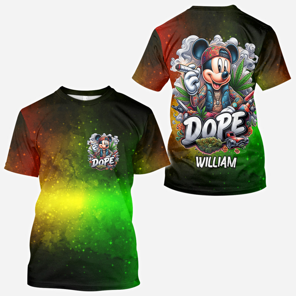 Personalized All Over Shirt with Weed Design Custom Name Gift