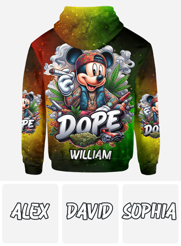 Personalized All Over Shirt with Weed Design Custom Name Gift