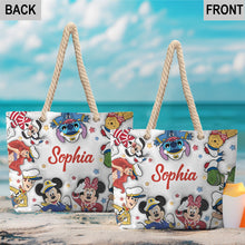 Load image into Gallery viewer, Personalized Canvas Beach Bag with Custom Name - Customizable Gift

