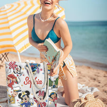 Load image into Gallery viewer, Personalized Canvas Beach Bag with Custom Name - Customizable Gift
