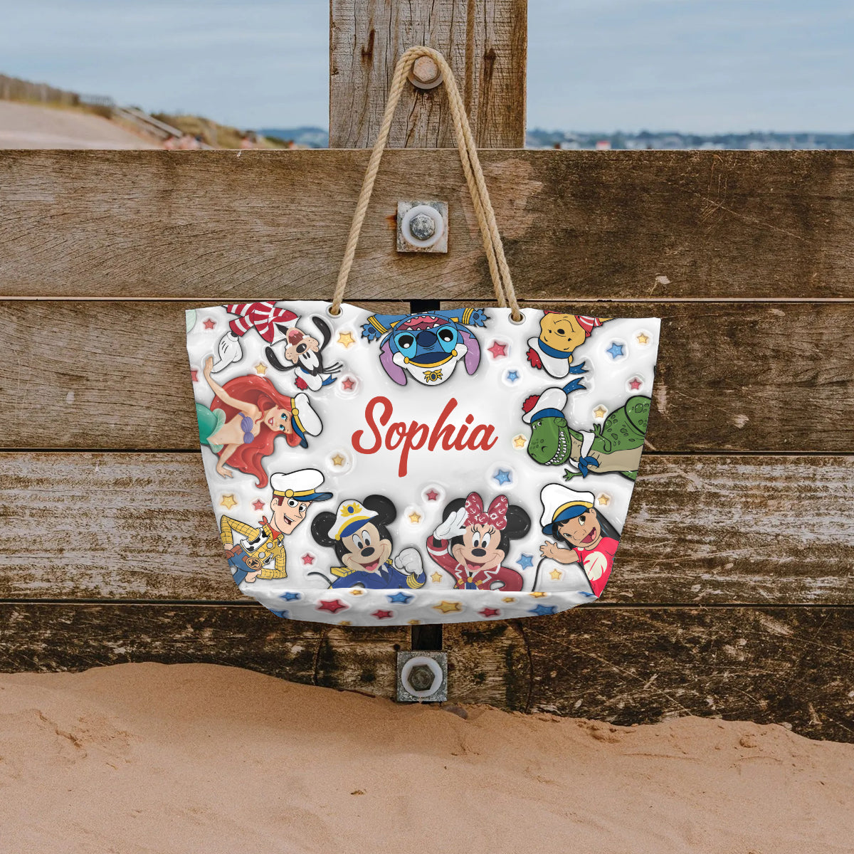 Personalized Canvas Beach Bag with Custom Name - Customizable Gift
