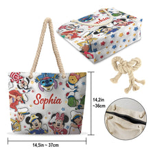 Load image into Gallery viewer, Personalized Canvas Beach Bag with Custom Name - Customizable Gift
