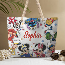 Load image into Gallery viewer, Personalized Canvas Beach Bag with Custom Name - Customizable Gift
