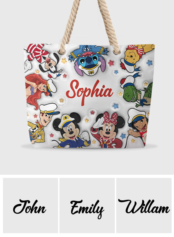 Personalized Canvas Beach Bag with Custom Name - Customizable Gift
