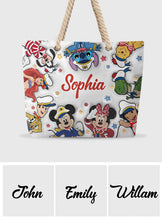 Load image into Gallery viewer, Personalized Canvas Beach Bag with Custom Name - Customizable Gift
