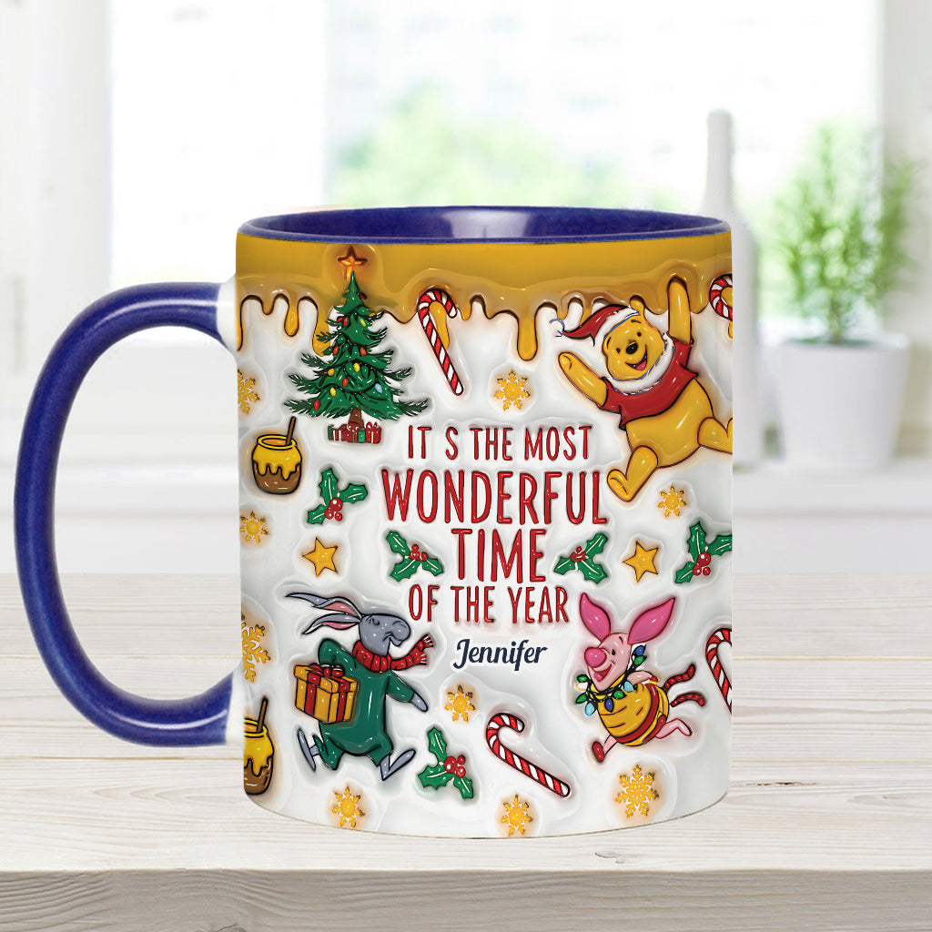 Personalized Christmas Accent Mug with Bear and Friends