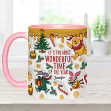 Load image into Gallery viewer, Personalized Christmas Accent Mug with Bear and Friends

