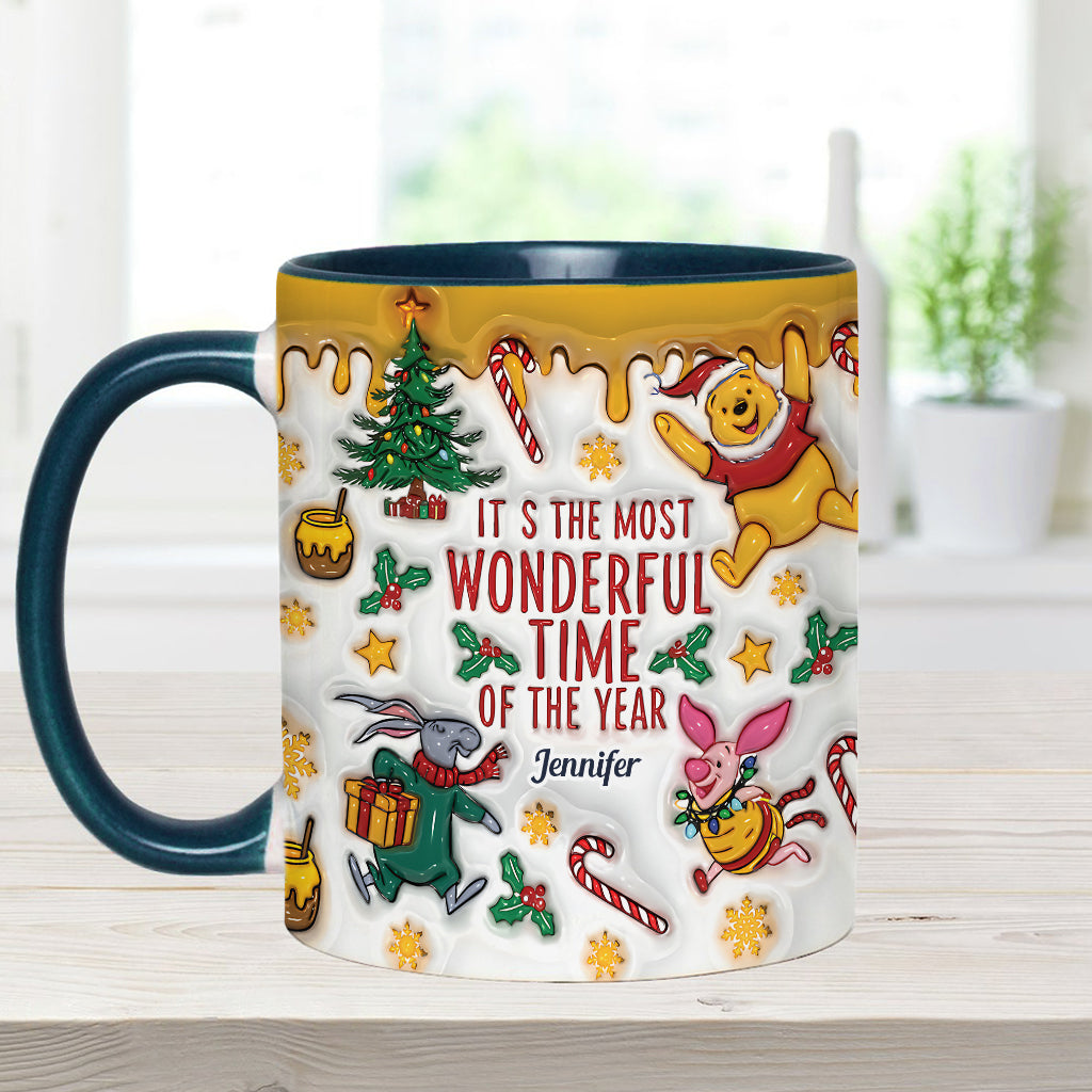 Personalized Christmas Accent Mug with Bear and Friends