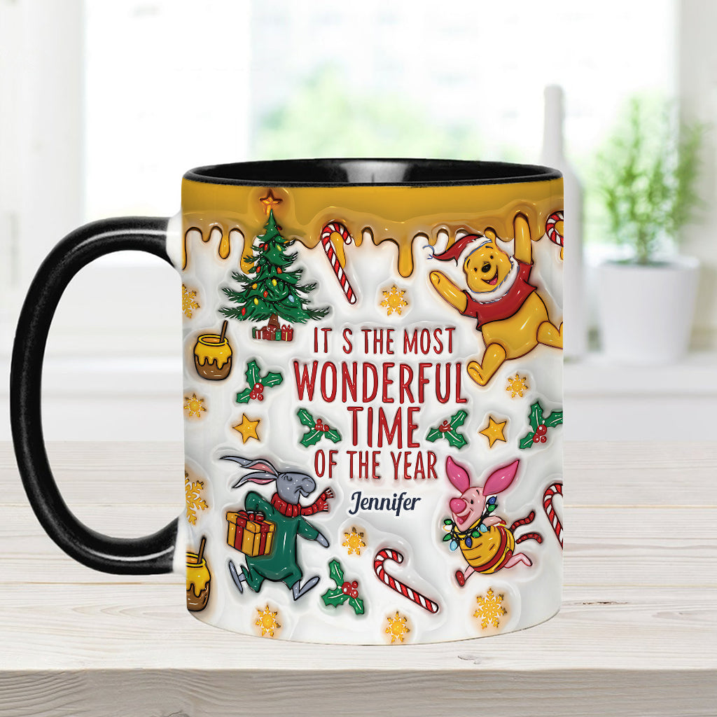 Personalized Christmas Accent Mug with Bear and Friends