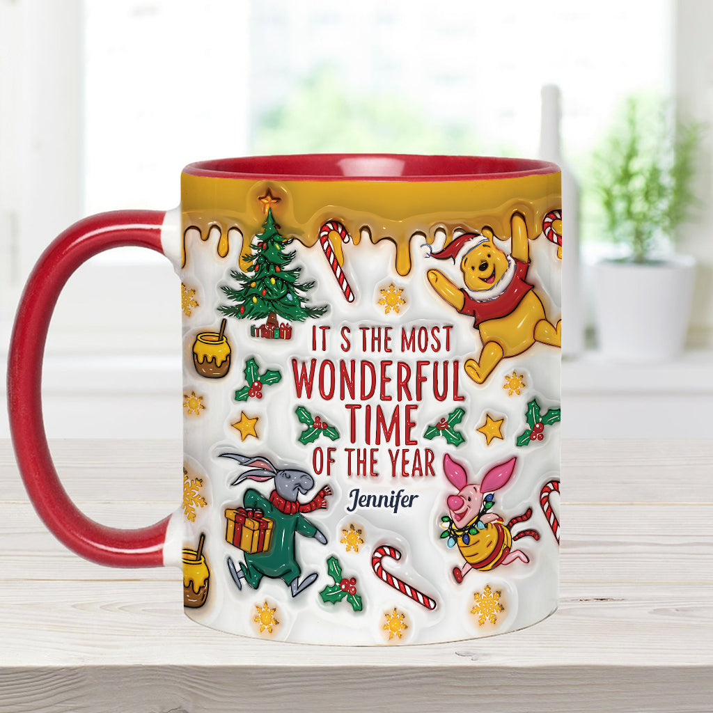 Personalized Christmas Accent Mug with Bear and Friends