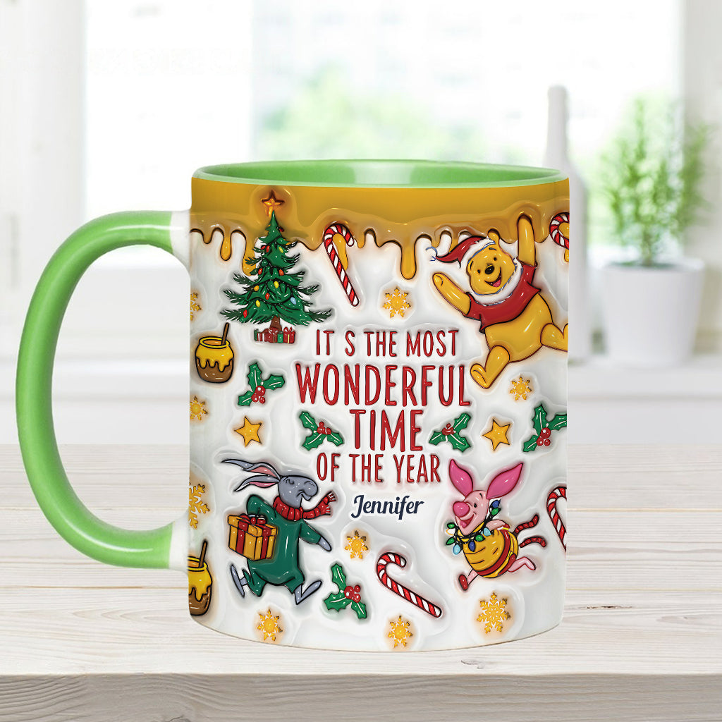 Personalized Christmas Accent Mug with Bear and Friends