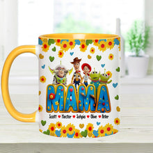 Load image into Gallery viewer, Personalized Accent Mug for Mom with Custom Names &amp; Floral Design
