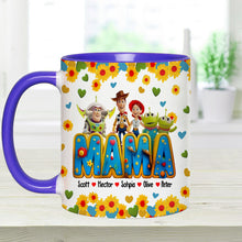 Load image into Gallery viewer, Personalized Accent Mug for Mom with Custom Names &amp; Floral Design
