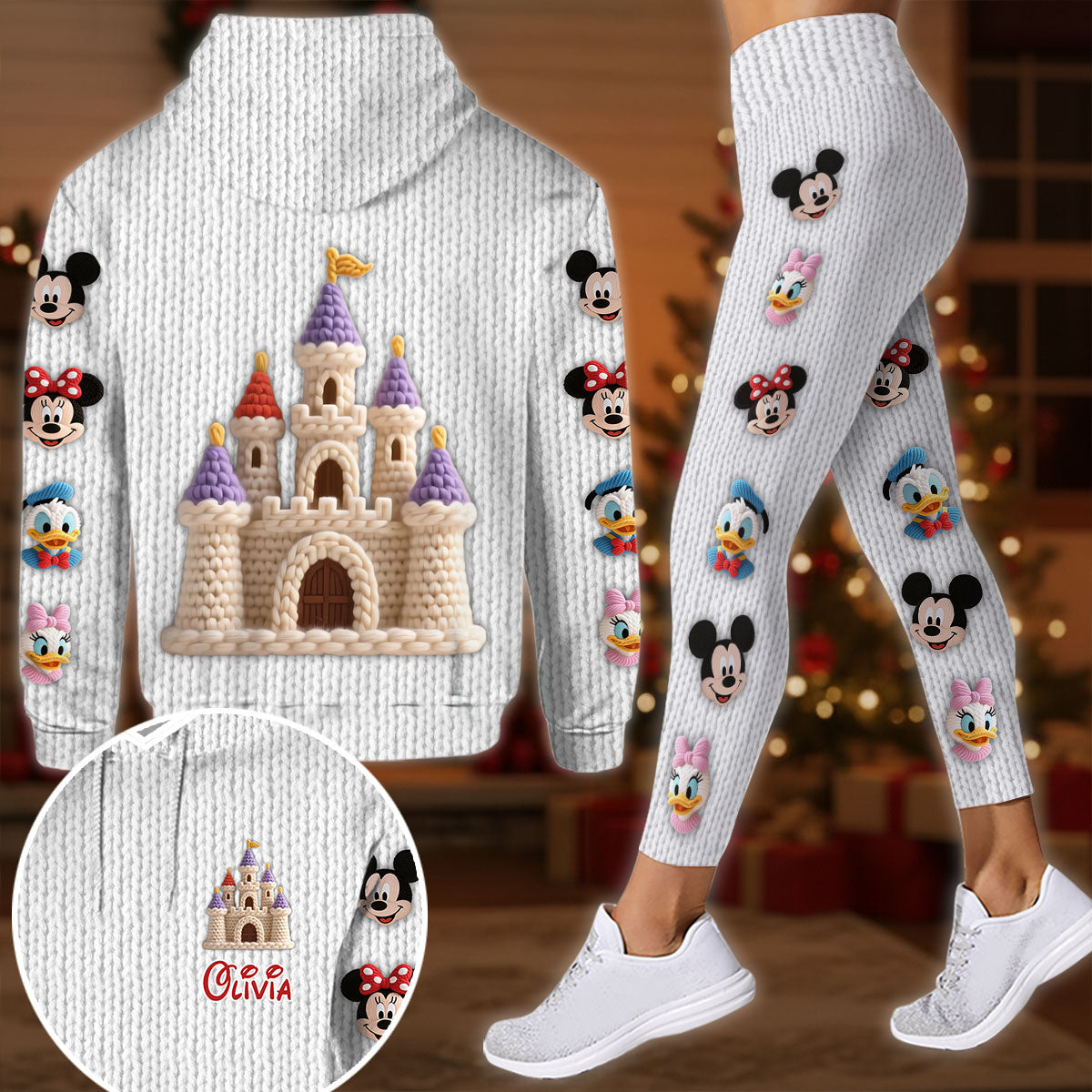 Personalized Mouse Hoodie and Leggings Set Custom Name Gift