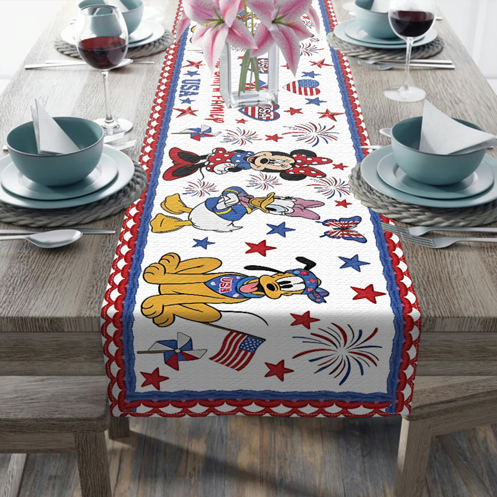 Personalized Colorful Mouse Table Runner Unique Family Gift