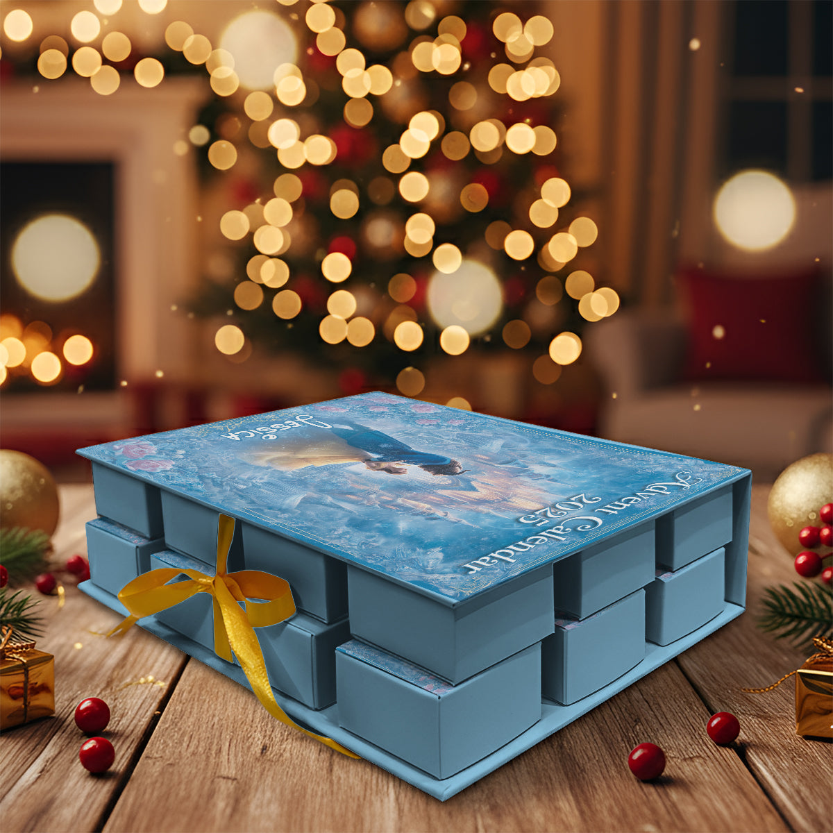 Personalized Advent Calendar with 24 Ornaments for Christmas Gift