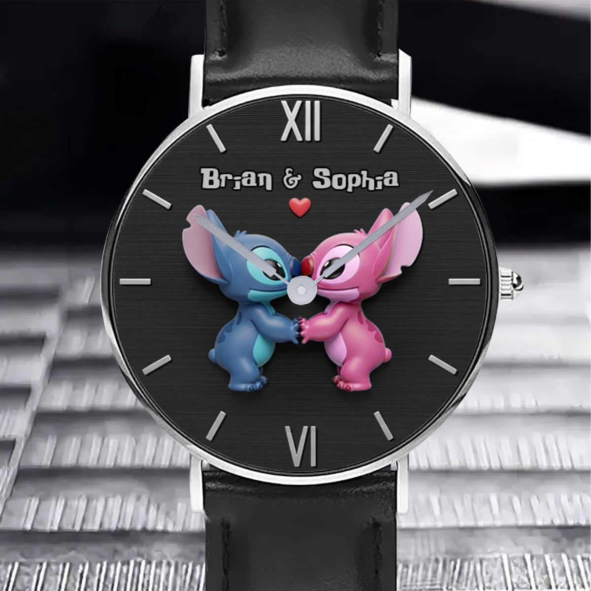 Personalized Ohana Couple Hand Watch Set Custom Names Gift for Anniversary