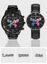 Load image into Gallery viewer, Personalized Ohana Couple Hand Watch Set Custom Names Gift for Anniversary
