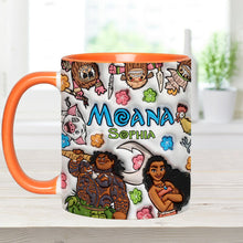 Load image into Gallery viewer, Personalized Moana Accent Mug Custom Name Gift for Kids

