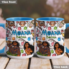 Load image into Gallery viewer, Personalized Moana Accent Mug Custom Name Gift for Kids

