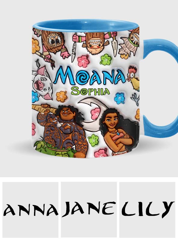 Personalized Moana Accent Mug Custom Name Gift for Kids
