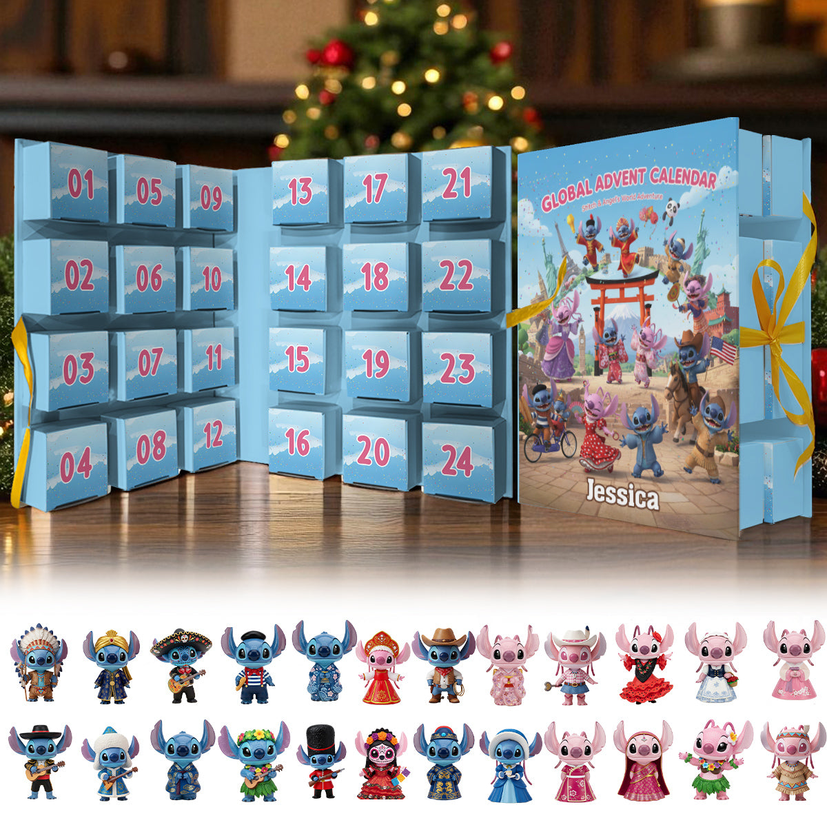 Personalized Advent Calendar with Ornaments for Christmas Gift