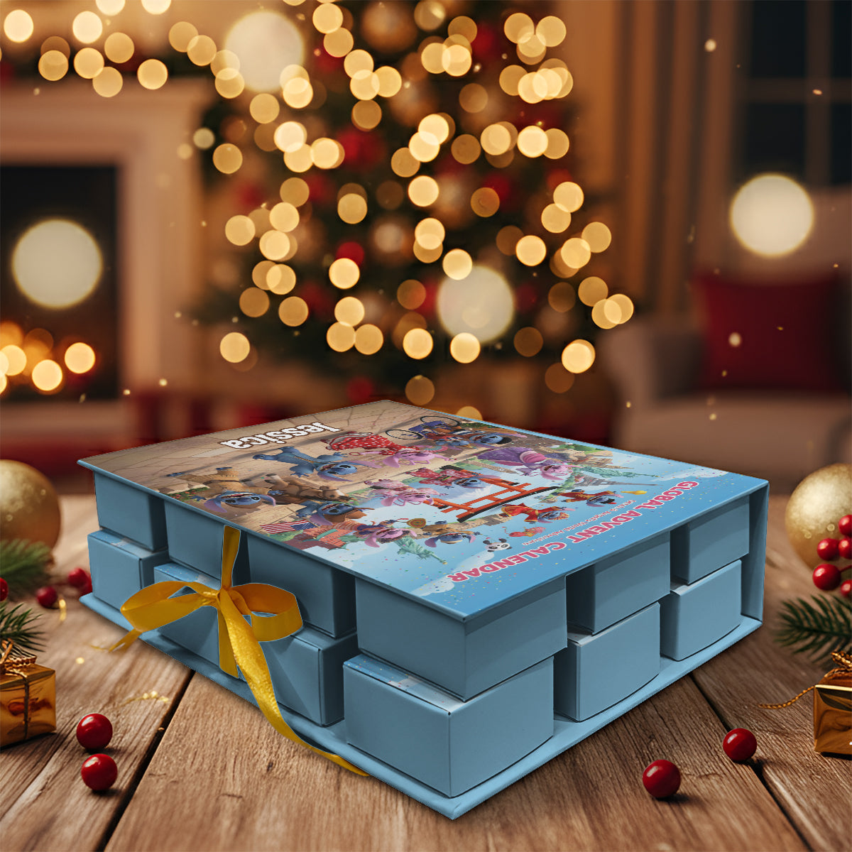 Personalized Advent Calendar with Ornaments for Christmas Gift