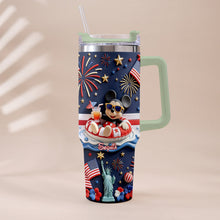 Load image into Gallery viewer, Personalized 40oz Tumbler with 3D Print Handle for Independence Day Gift
