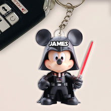 Load image into Gallery viewer, Personalized Mickey Mouse Darth Vader Keychain Custom Name Gift
