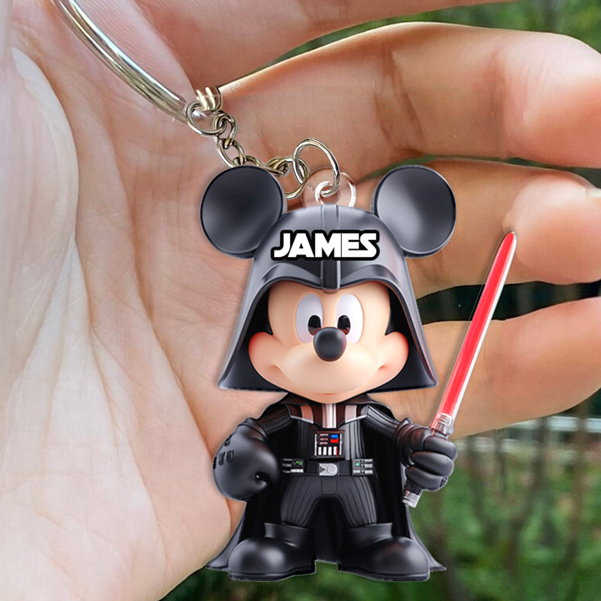 Personalized Mickey Mouse Darth Vader Keychain Custom Name Gift