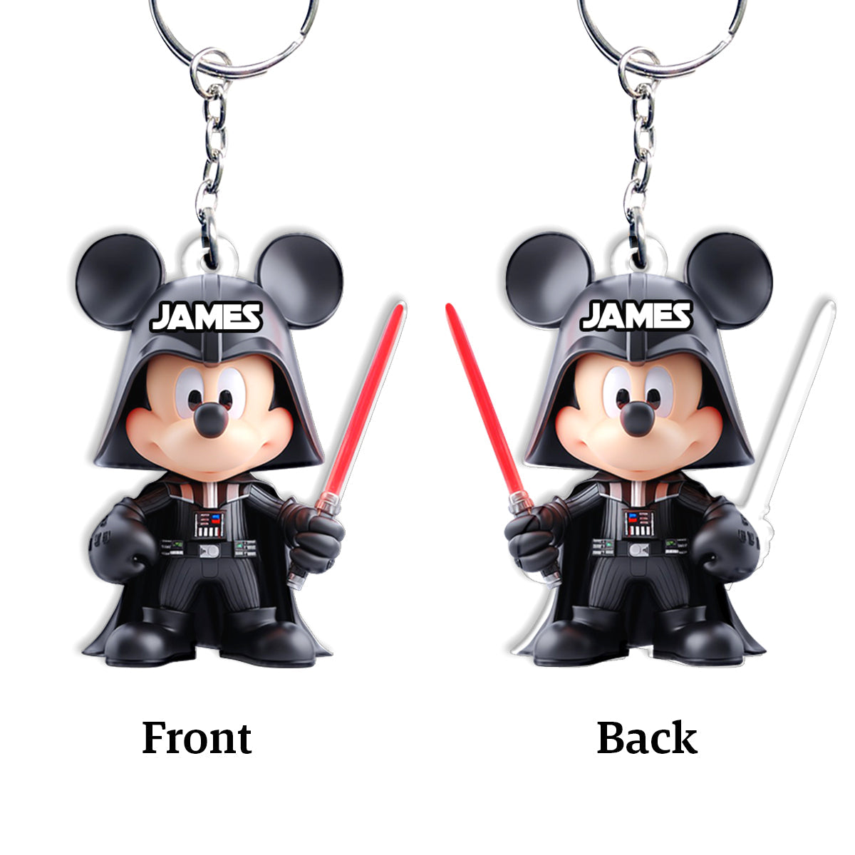 Personalized Mickey Mouse Darth Vader Keychain Custom Name Gift