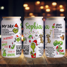 Load image into Gallery viewer, Personalized Grinch Christmas Can Glass Custom Name Gift
