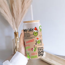 Load image into Gallery viewer, Personalized Grinch Christmas Can Glass Custom Name Gift
